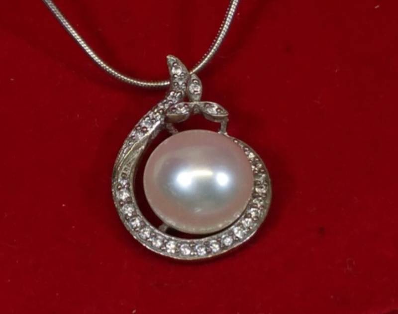 Anhänger Silberanhänger Ohne Kette Silber 925 Perle & Kristalle Klar Design Vintage Elegant Ska845 von SchmuckAtelierRegina