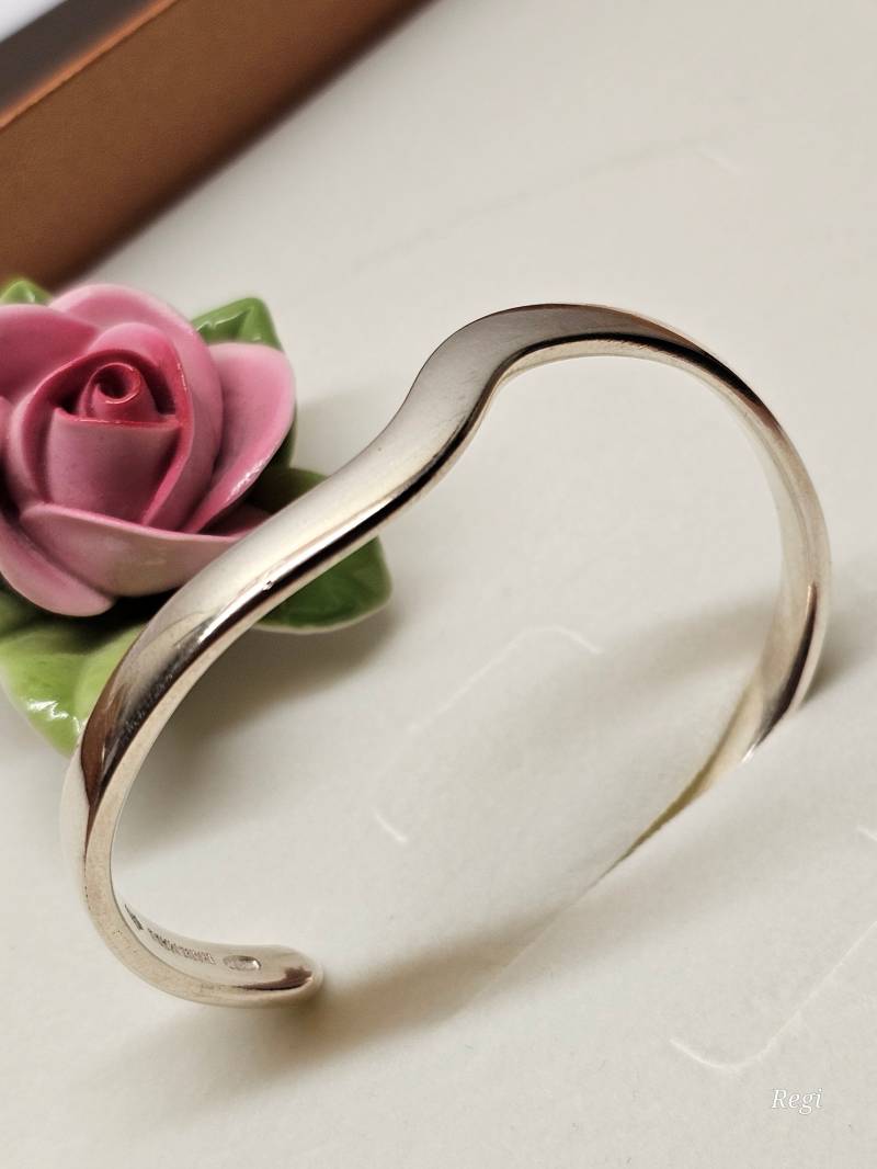 Armreif Silberarmreif Silber Wellenförmiges Design Vintage Elegant Sa736 von SchmuckAtelierRegina
