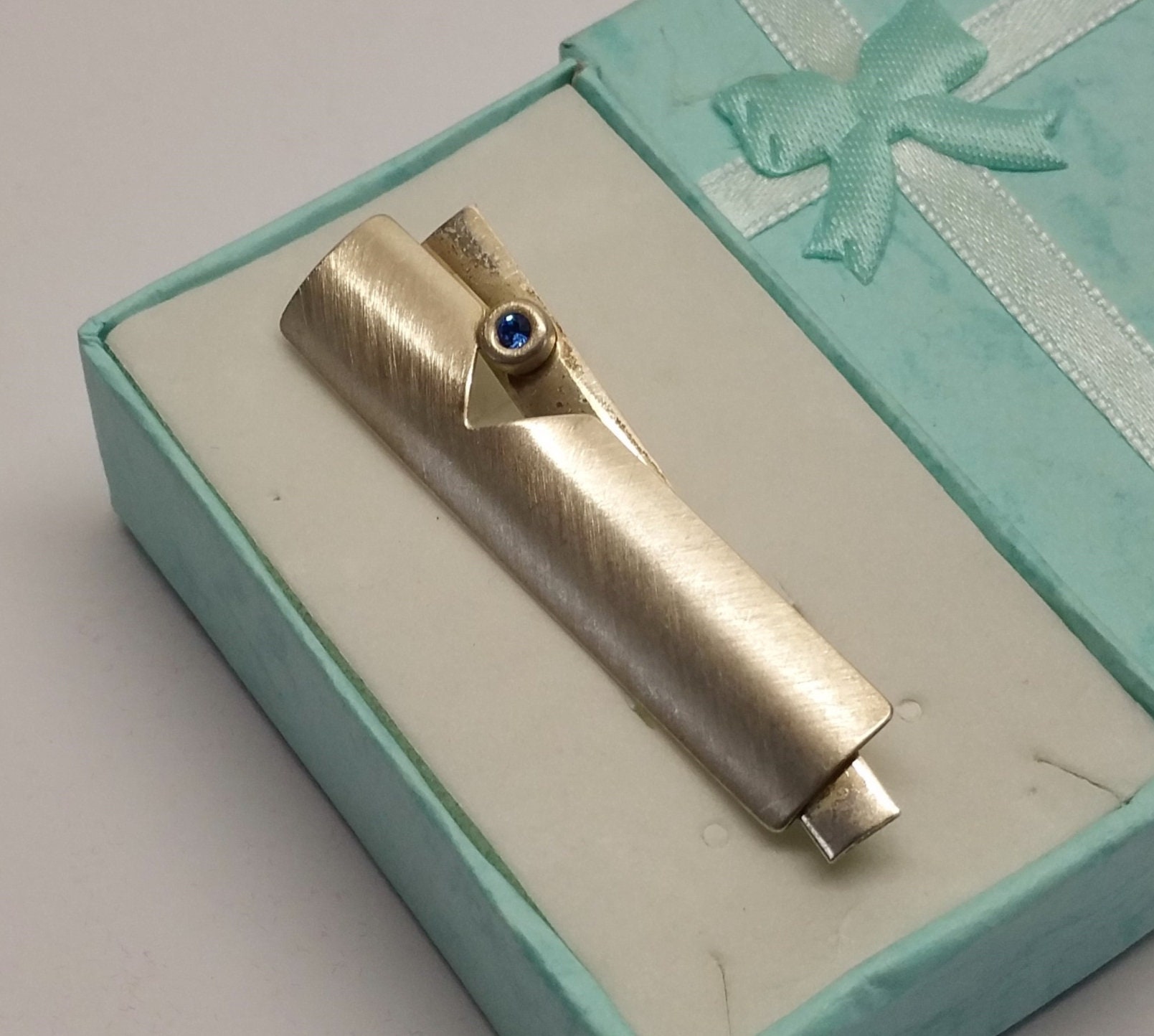 Brosche Anstecknadel Silber 925 Kristall Blau Design Vintage Elegant Sb274 von SchmuckAtelierRegina