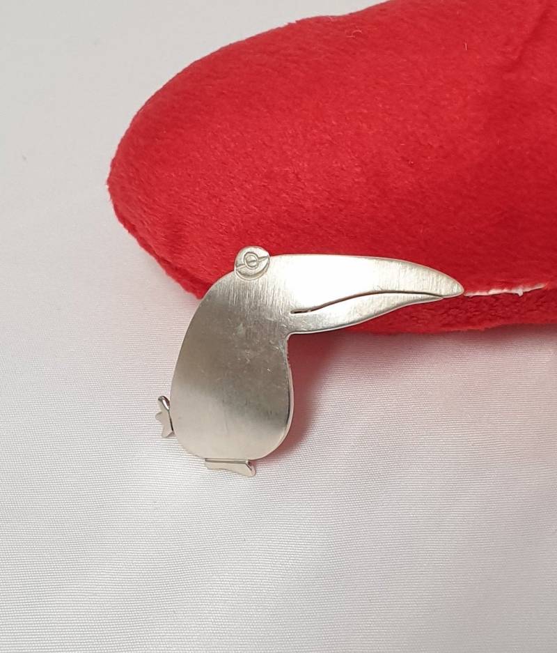 Brosche Anstecknadel Vogel Silber 925 Vintage Selten Rar Sb408 von SchmuckAtelierRegina