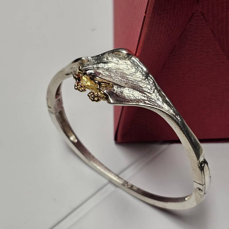 Design Armreif Silberarmreif Silber 925 Teilvergoldet Vintage Elegant Sa230 von SchmuckAtelierRegina