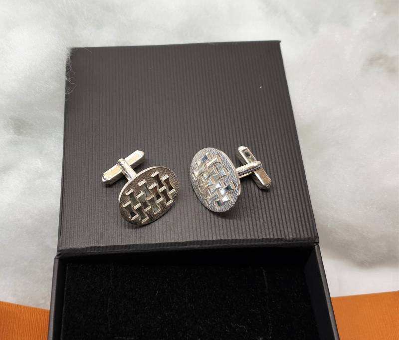 Designer Manschettenknöpfe Cufflinks Silber 835 Matt Glänzend Vintage Edel Ms188 von SchmuckAtelierRegina