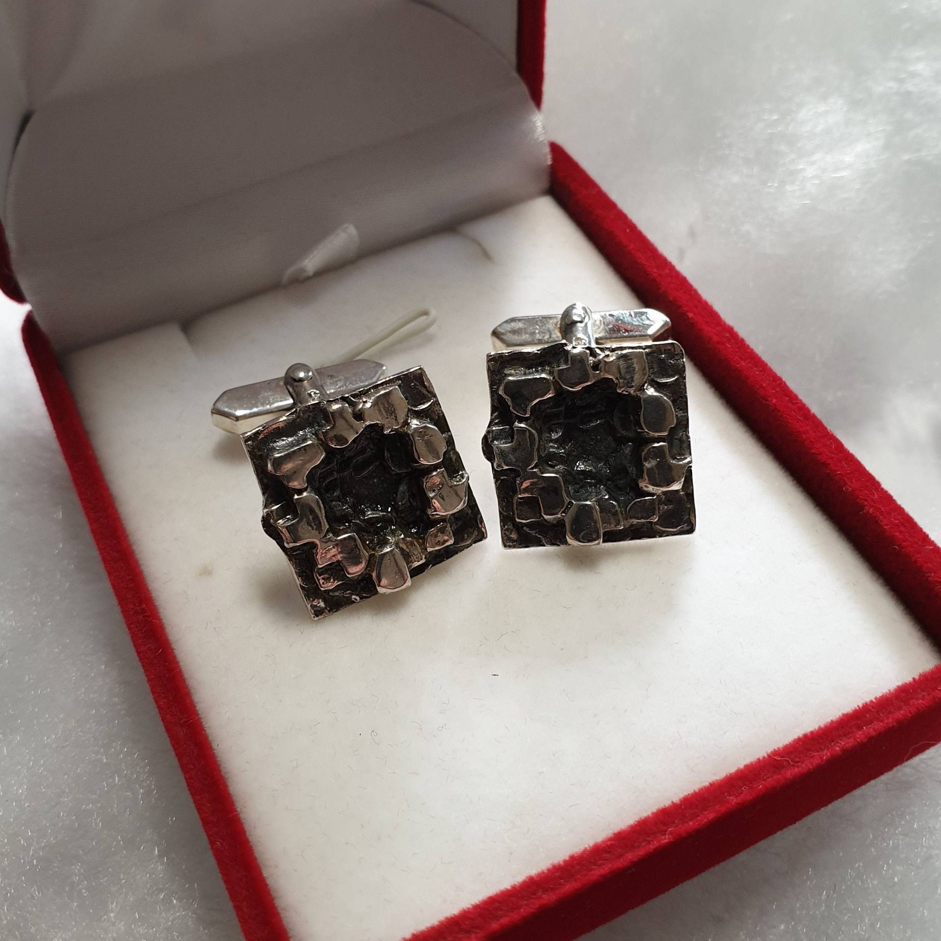 Designer Manschettenknöpfe Cufflinks Silber 835 Vintage Elegant Selten Rar Ms331 von SchmuckAtelierRegina