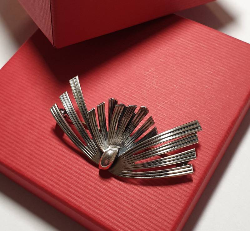 Extravagant Vintage Designer Brosche Anstecknadel Silber 925 Nostalgisch Selten Rar Sb168 von SchmuckAtelierRegina