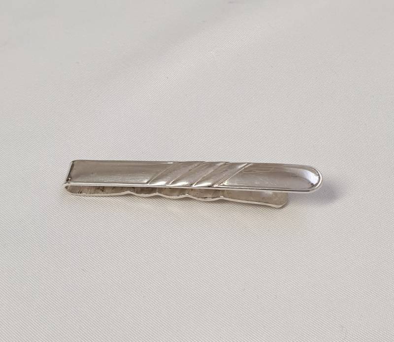 Krawattennadel Krawattenklammer Klemme Silber 835 Vintage Elegant Kn141 von SchmuckAtelierRegina