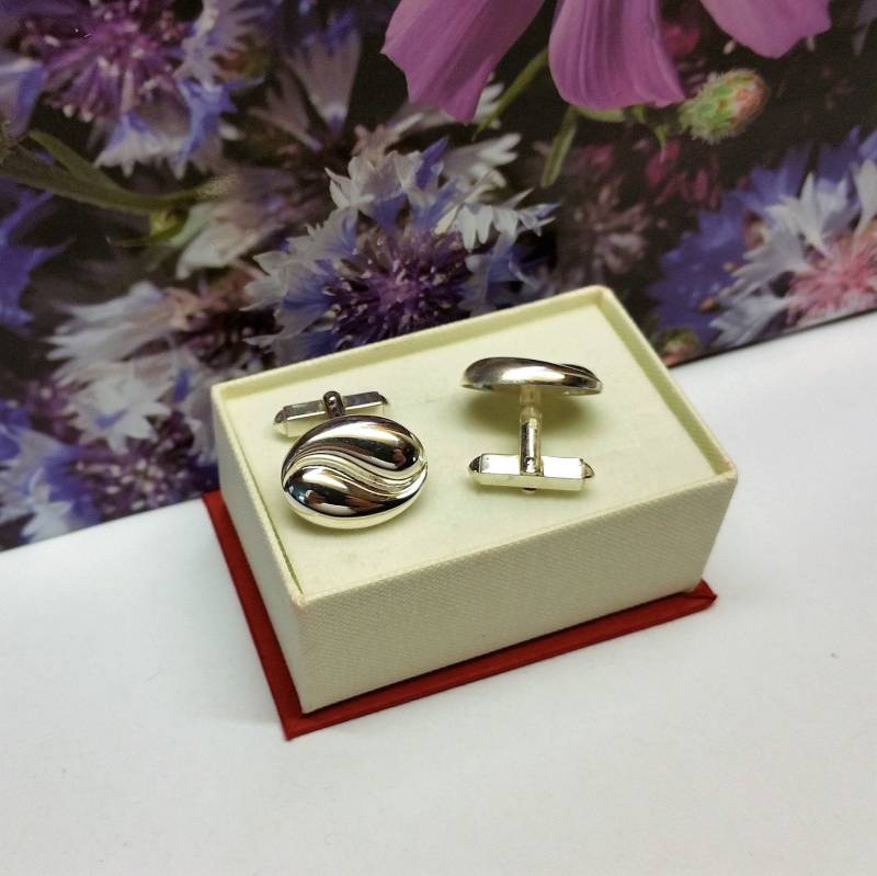 Manschettenknöpfe Cufflinks Silber 835 Design Vintage Elegant Ms138 von SchmuckAtelierRegina