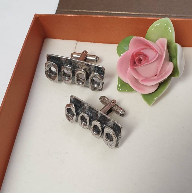 Manschettenknöpfe Cufflinks Silber 835 Vintage Elegant Außergewöhnlich Unikate Ms402 von SchmuckAtelierRegina
