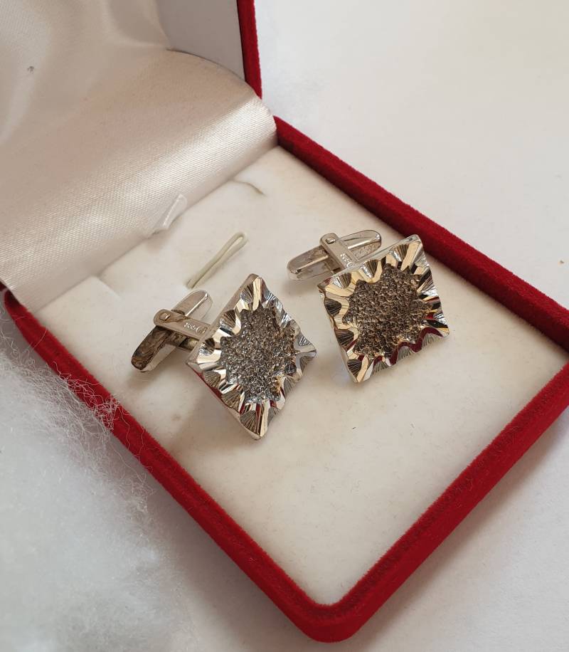 Manschettenknöpfe Cufflinks Silber 835 Vintage Elegant Selten Rar Ms352 von SchmuckAtelierRegina