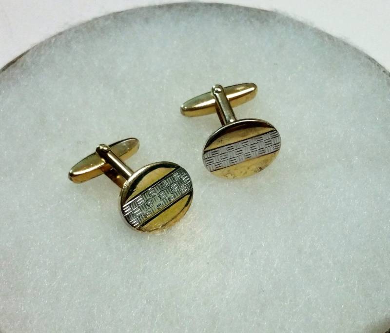 Manschettenknöpfe Cufflinks Silber 925 Teilvergoldet Vintage Elegant Ms109 von SchmuckAtelierRegina