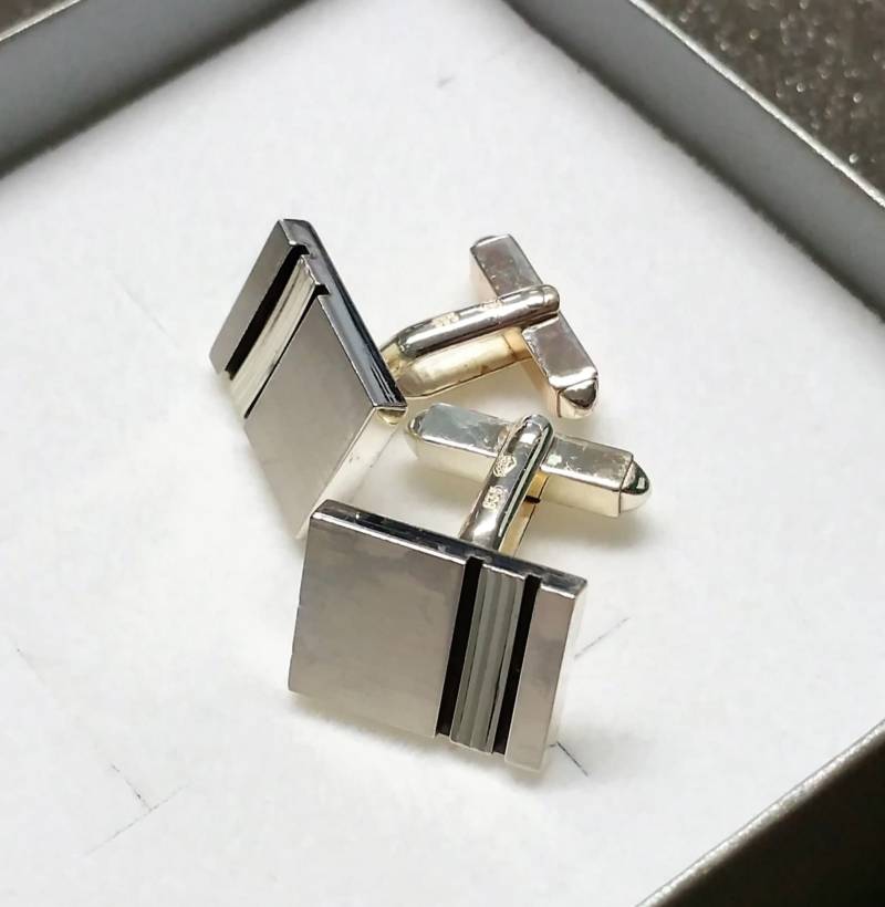 Manschettenknöpfe Silber 835 Cufflinks Edel Vintage Design Ms174 von SchmuckAtelierRegina