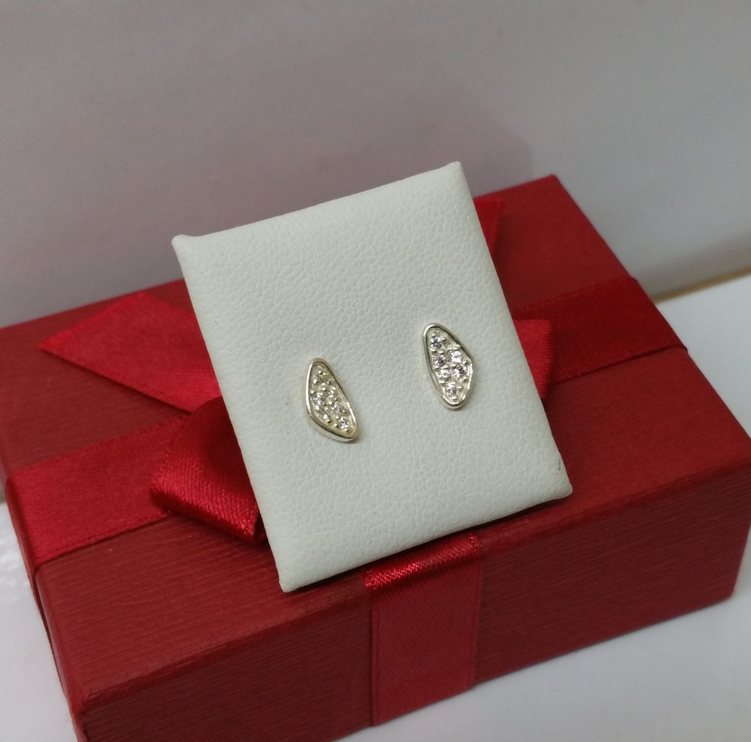 Ohrstecker Ohrringe 925 Silber Kristall Klar Vintage Elegant Ko145 von SchmuckAtelierRegina