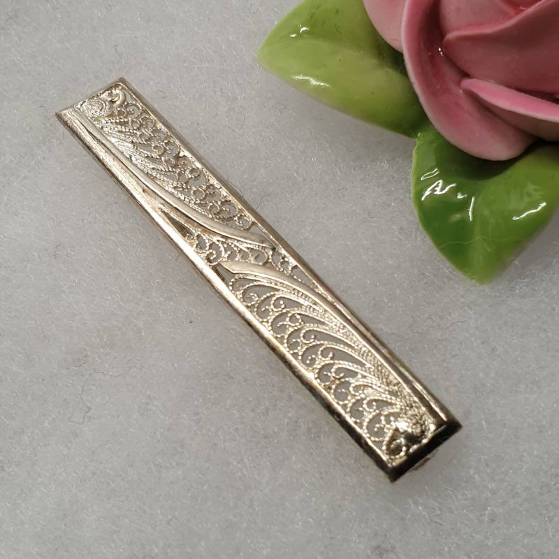 Shabby Vintage Brosche Anstecknadel Stabbrosche Silber Design Filigran Ornament Nostalgie Sb503 von SchmuckAtelierRegina