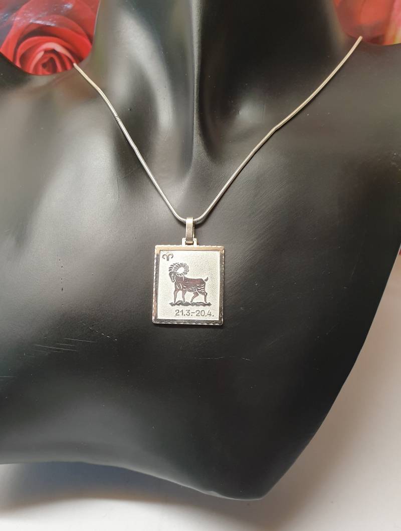 Silberanhänger Anhänger Ohne Kette Silber 835 Sternzeichen Widder Vintage Elegant Ska1566 von SchmuckAtelierRegina