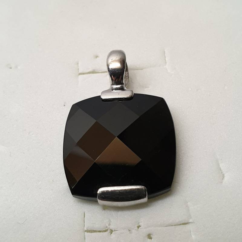 Silberanhänger Anhänger Ohne Kette Silber 925 Kristall Schwarz Facettenschliff Edel Vintage Design Ska1612 von SchmuckAtelierRegina