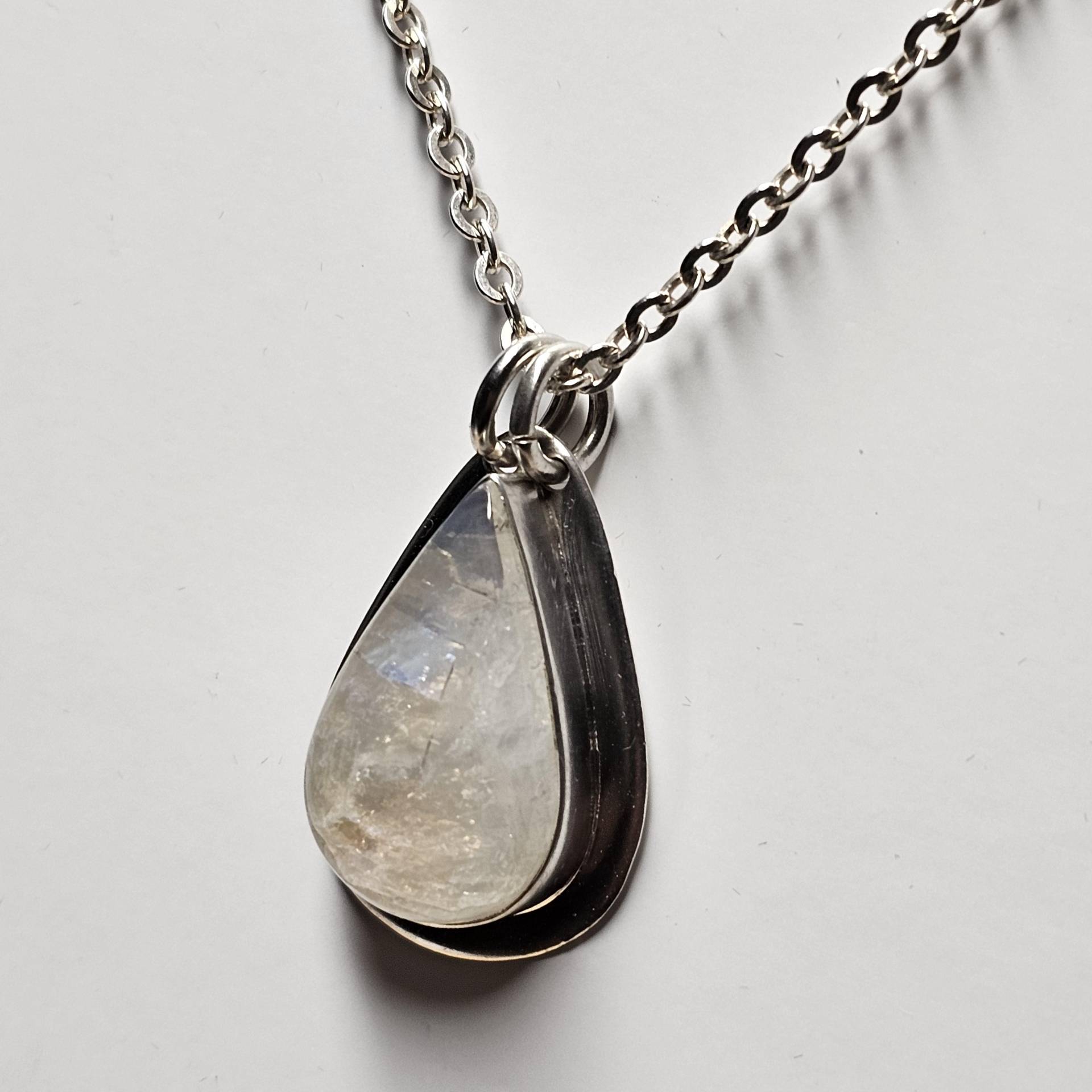 Silberanhänger Anhängergroß Ohne Kette Silber 925 Mondstein Design Schlicht Vintage Elegant Ska704 von SchmuckAtelierRegina