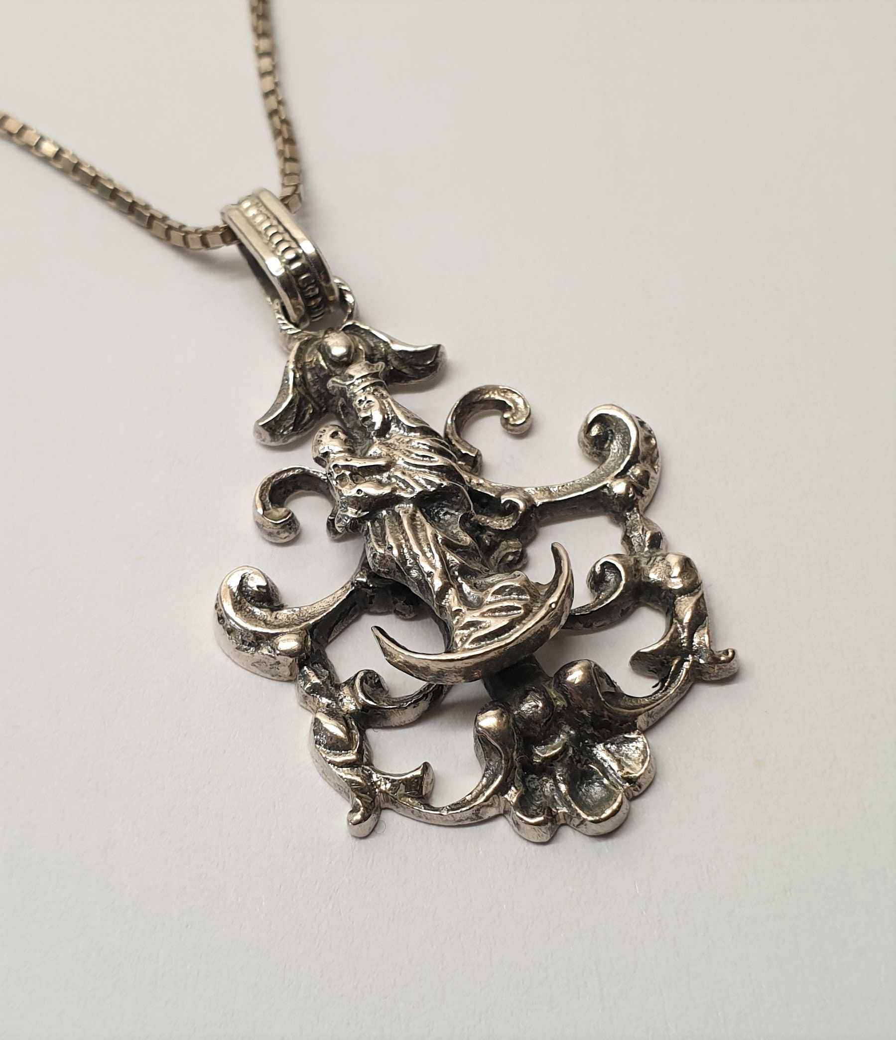 Tracht Folklore Schutzpatron Bayern Patrona Bavariae Schutzpatronin Anhänger Ohne Kette Silber 925 Bas Vintage Ska1596 von SchmuckAtelierRegina