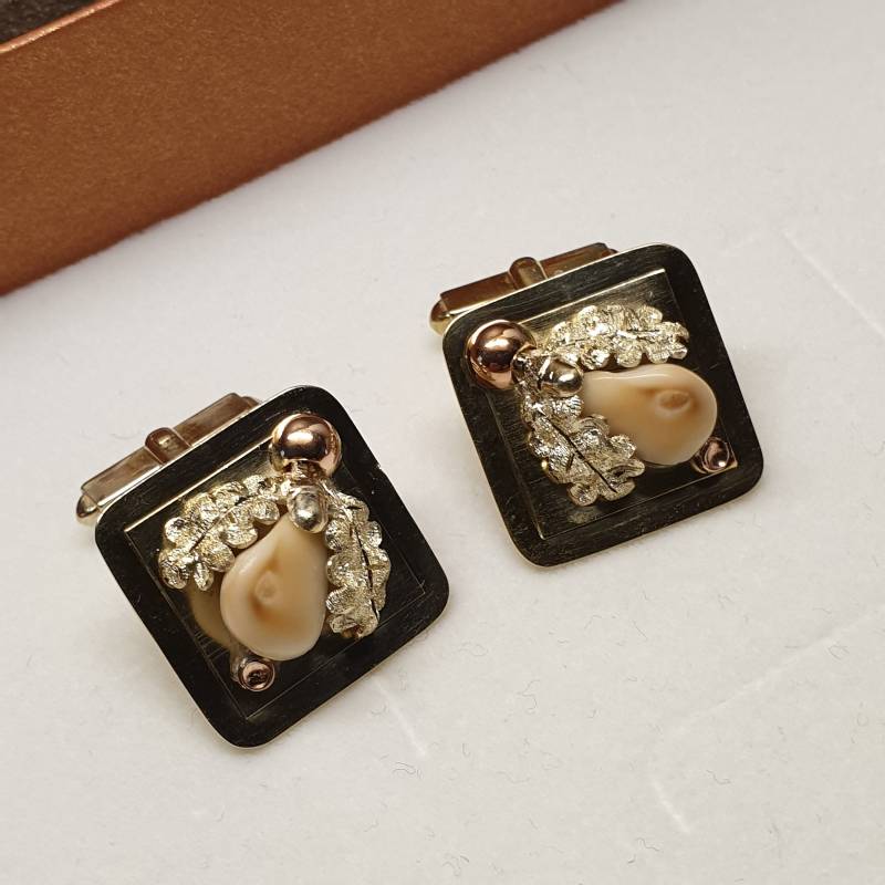 Trachtenschmuck Jagdschmuck Design Manschettenknöpfe Gold 585 Grandeln Vintage Elegant Gm101 von SchmuckAtelierRegina