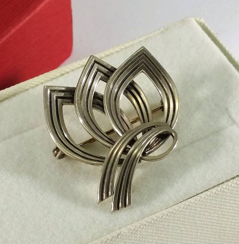 Vintage Brosche Anstecknadel Silber 925 Nostalgisch Design Elegant Selten Rar Sb344 von SchmuckAtelierRegina