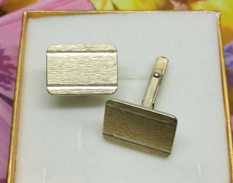 Vintage Cufflinks Manschettenknöpfe Goldschild Silber 835 Elegant Ms210 von SchmuckAtelierRegina