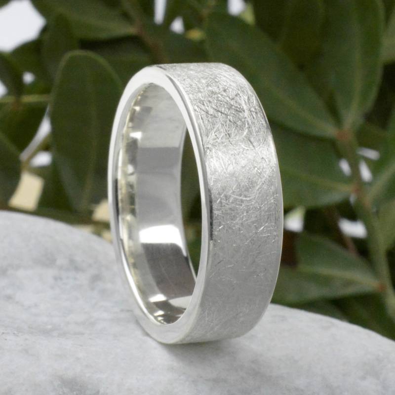 Bandring Aus Silber 6 Mm Breit Silberring Eismatt von SchmuckBatih