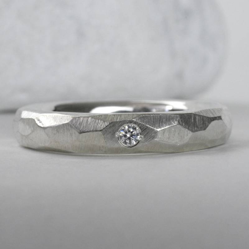 Bandring Mit Diamant Aus Silber 4 Mm Breit | Oval Geformt Massiver Ring Mit Gravur Personalisiert von SchmuckBatih