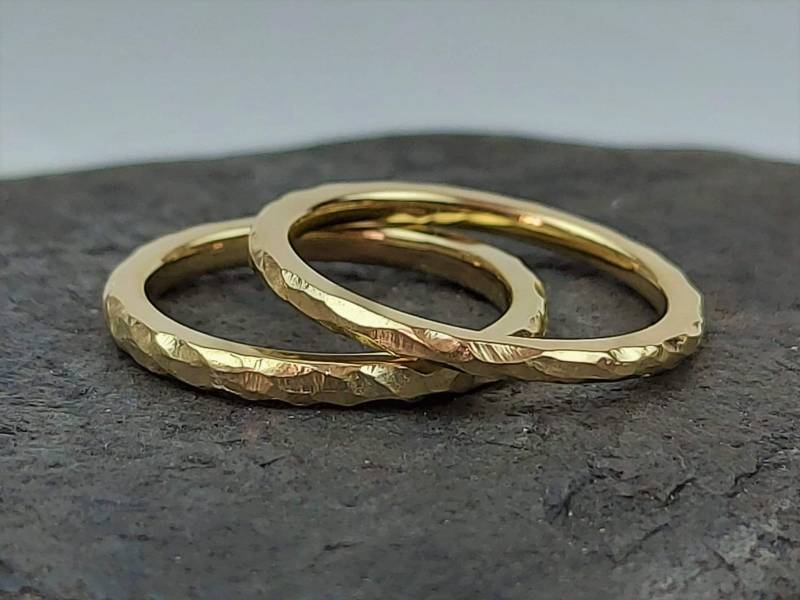 Trauringe/Eheringe Aus 14 Kt. Gelbgold | 1, 5 Und 2 Mm Breit Goldringe Gold Trauringe Mit Struktur von SchmuckBatih