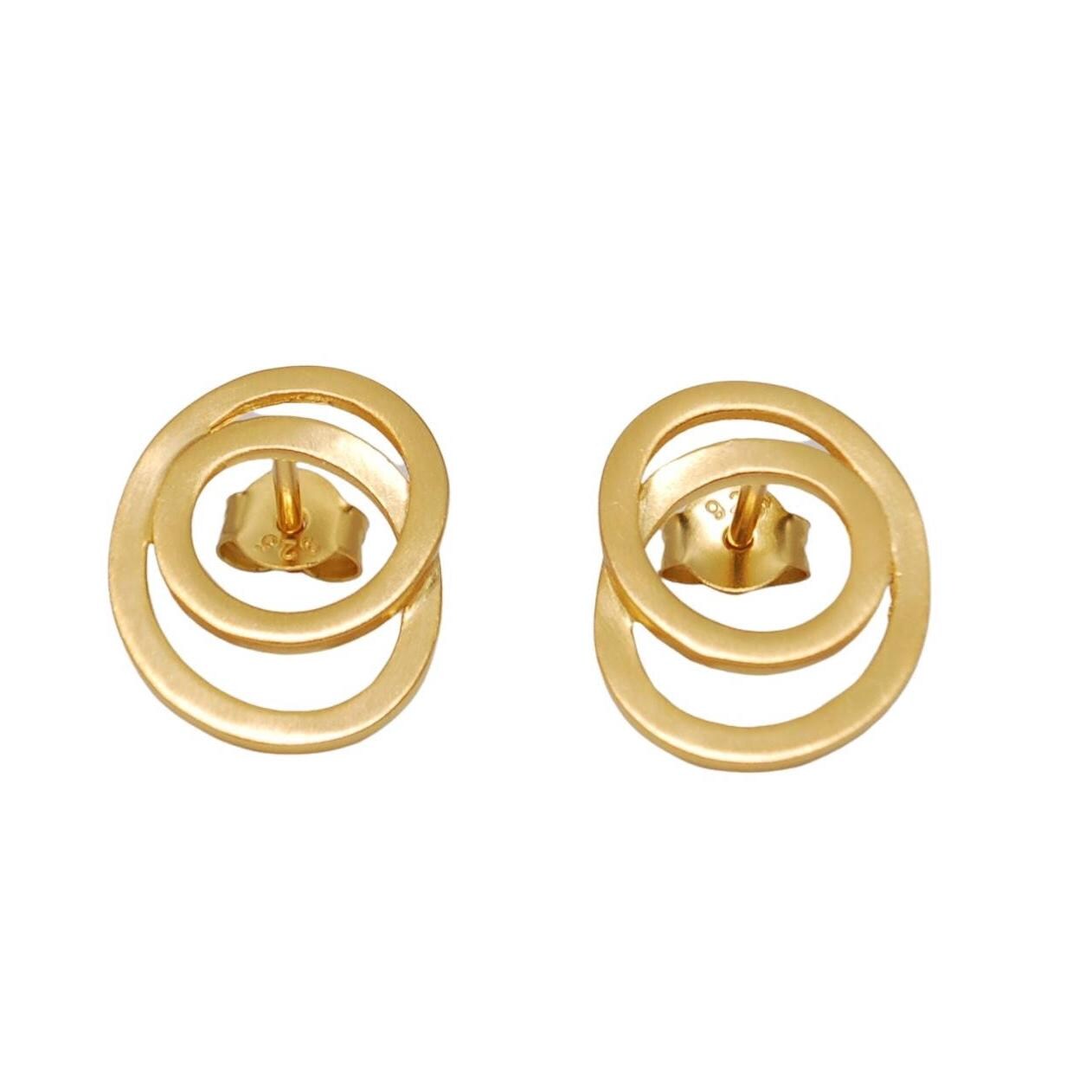 Goldener Ohrstecker Doppelloup - Sterling Silber Goldplattiert von SchmuckByUteWichels