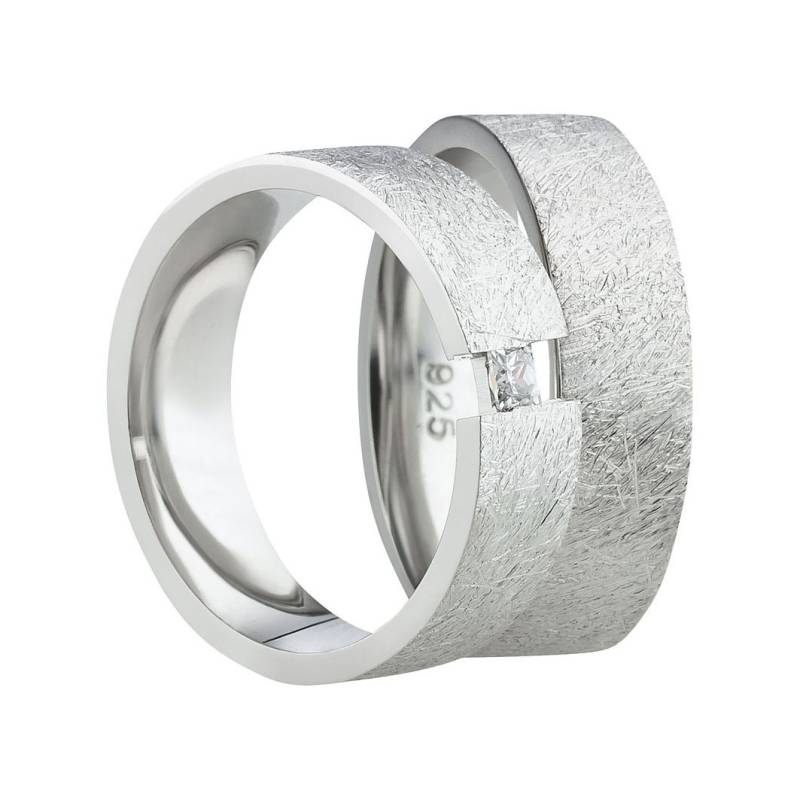 925 Silberringe Paar Ehering Verlobungsringe Antragsringe Trauring Hochzeitsring Wedding Rings Engagement Zirkonia von SchmuckDepot