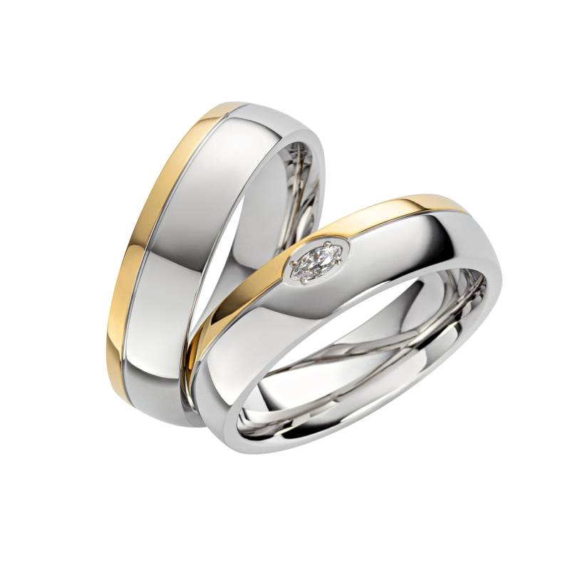 Ring Freundschaftsringe Partnerringe Verlobungsring Antragsring Hochzeitsringe Aus Edelstahl - Farbe Silber Gold Mit Gravur von SchmuckDepot