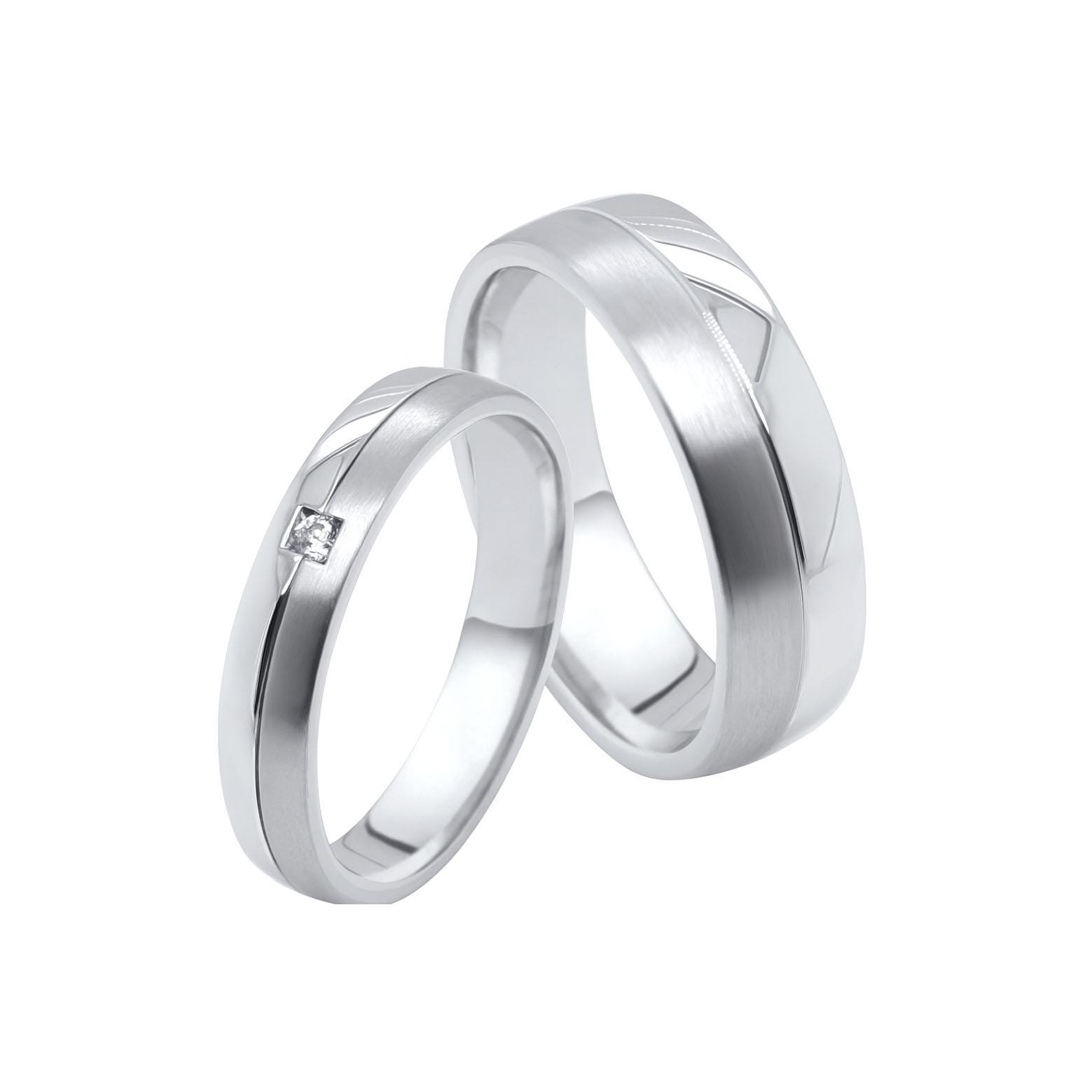 Titan & Edelstahl Mit Zirkonia Paar Ehering Verlobungsringe Antragsringe Trauring Hochzeitsring Wedding Rings Engagement von SchmuckDepot