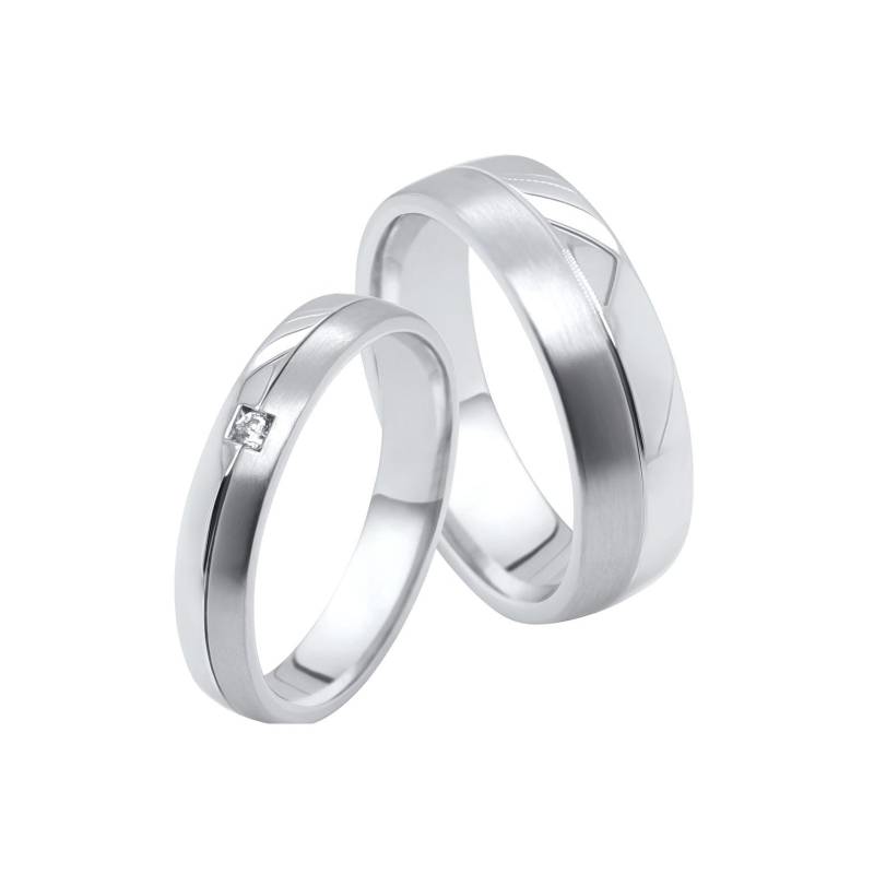 Titan & Edelstahl Mit Zirkonia Paar Ehering Verlobungsringe Antragsringe Trauring Hochzeitsring Wedding Rings Engagement von SchmuckDepot