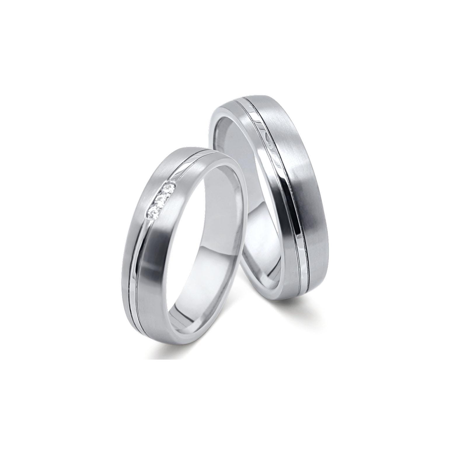 Titan & Edelstahl Mit Zirkonia Paar Ehering Verlobungsringe Antragsringe Trauring Hochzeitsring Wedding Rings Engagement von SchmuckDepot