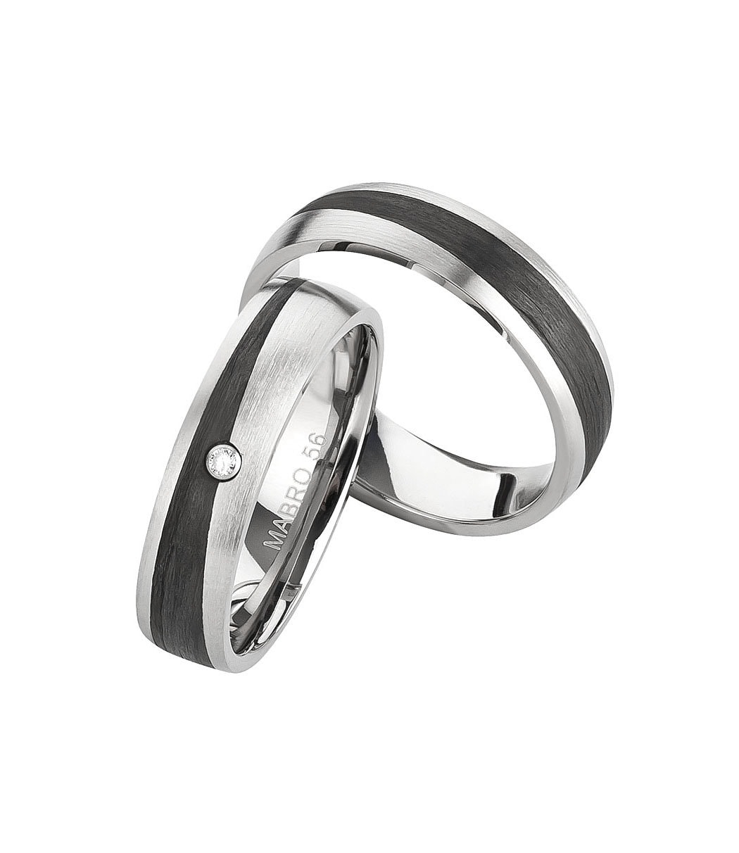 Trauringe, Titan Carbon, Diamant | 0, 015 Ct W/Si, Partnerringe, Eheringe , Hochzeitsring Wedding Rings Engagement Diamond von SchmuckDepot