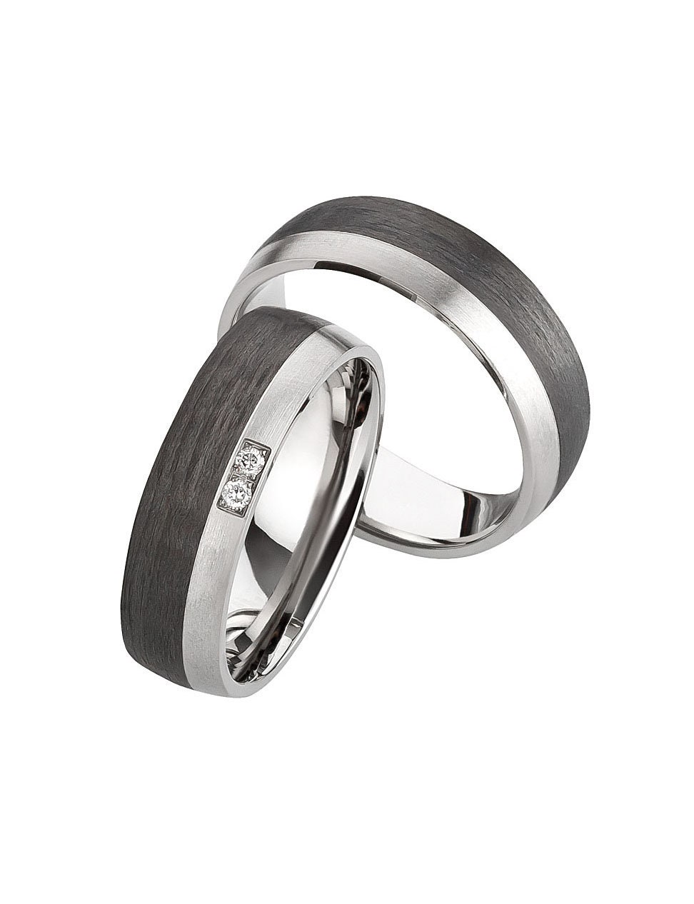 Trauringe, Titan Carbon, Diamant | 0, 030 Ct W/Si, Partnerringe, Eheringe , Hochzeitsring Wedding Rings Engagement Diamond von SchmuckDepot