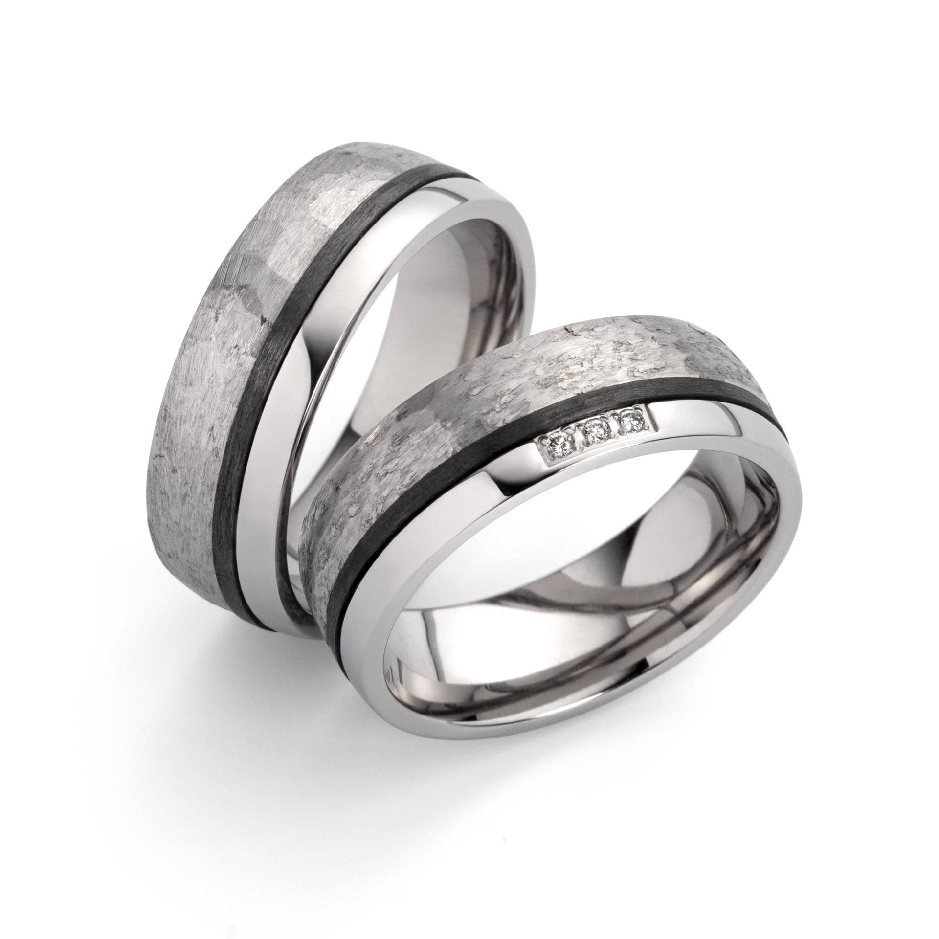 Trauringe, Titan Carbon, Diamanten | 0, 0240 Ct W/Si, Partnerringe, Eheringe , Hochzeitsring Wedding Rings Engagement Diamond von SchmuckDepot
