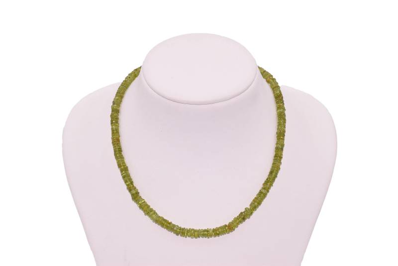 Disc Peridot Perlenkette, Geburtsstein Halskette, August Gold Schmuck, Facettierter Peridot, Grüner Stein Halskette von SchmuckDesignByEmma