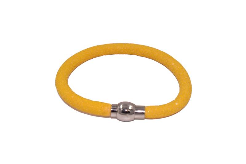 Rochenleder Armband in Gelb, Statement Mit Schließe Rochenleder Armband in Gelb, Statement Mit Schließe von SchmuckDesignByEmma