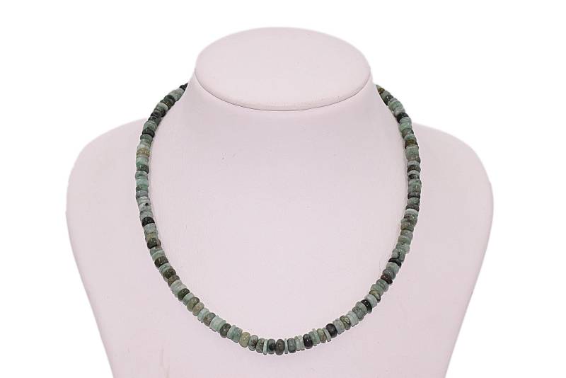 Smaragdgrüne Halskette Aus Smaragd, Collier Smaragdgrün Rondelle, Karabiner Vergoldet 18 K Smaragdgrüne Halskette Aus Smaragd, Collier Smaragdgrün Rondelle, Karabiner Vergoldet 18 K von SchmuckDesignByEmma