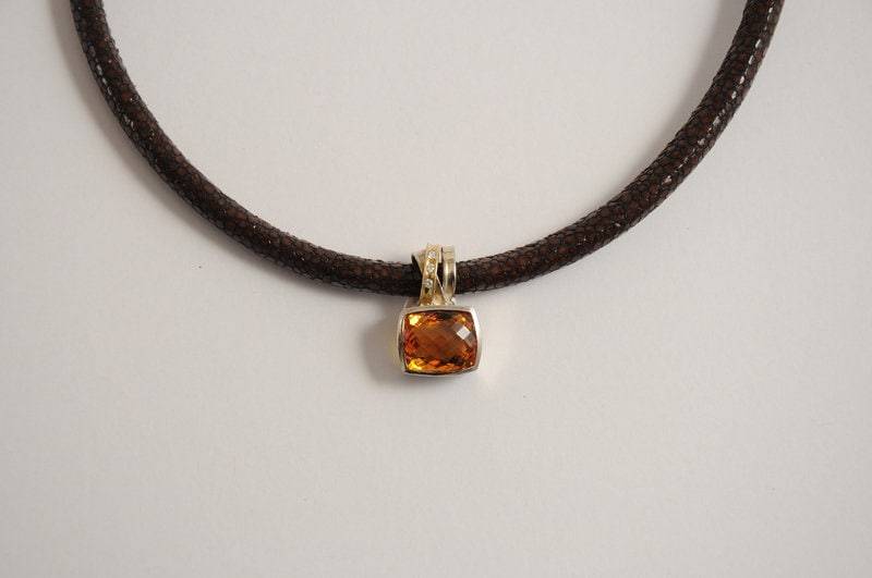Lederreif Mit Citrinanhänger von SchmuckEitzenberger