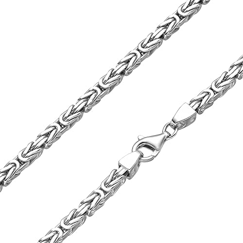 SchmuckForever Königskette 4mm 925 Silber massiv - Länge Wählbar - Collier Halskette oder Armband (50) von SchmuckForever