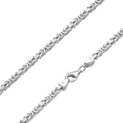 SchmuckForever Königskette 3mm 925 Silber massiv - Länge Wählbar - Collier Halskette oder Armband (75) von SchmuckForever