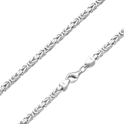 SchmuckForever Königskette 3mm 925 Silber massiv - Länge Wählbar - Collier Halskette oder Armband (75.00, Zentimeter) von SchmuckForever