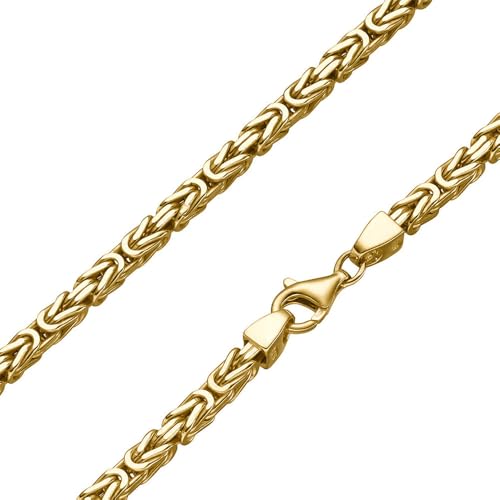 SchmuckForever Vergoldete 4mm Königskette 925 Silber massiv - Länge Wählbar - Gold Vergoldet - Collier Halskette oder Armband (45) von SchmuckForever