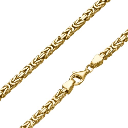 SchmuckForever Vergoldete 4mm Königskette 925 Silber massiv - Länge Wählbar - Gold Vergoldet - Collier Halskette oder Armband (65) von SchmuckForever