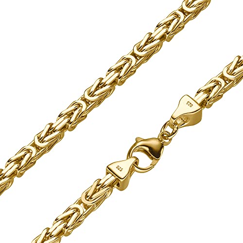 SchmuckForever Vergoldete 5mm Königskette 925 Silber massiv - Länge Wählbar - Gold Vergoldet - Collier Halskette oder Armband (19) von SchmuckForever