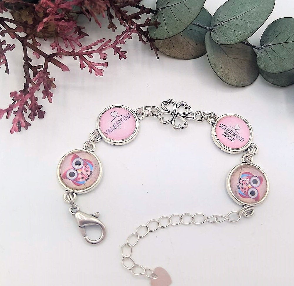 Neu Armband Für Mädchen Zur Einschulung Personalisiert Eule Name von SchmuckKitchen