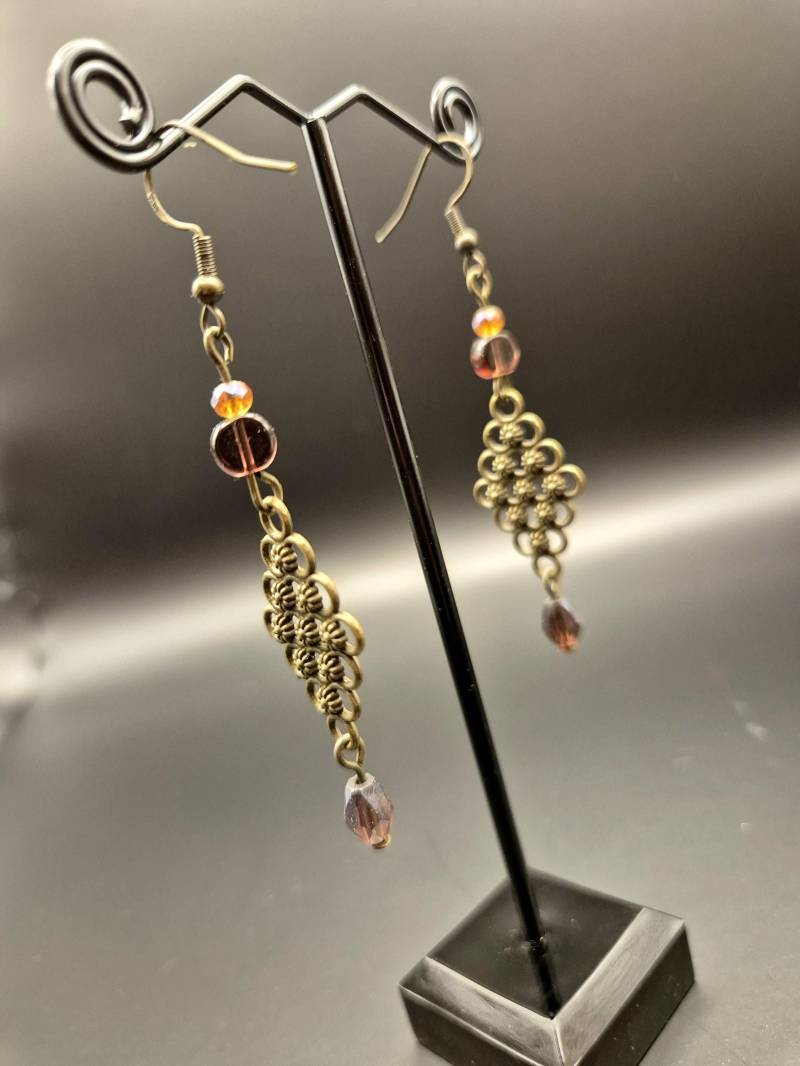 Hängeohrringe Messing Weinrot Hängeohrringe Messing Weinrot von SchmuckLook