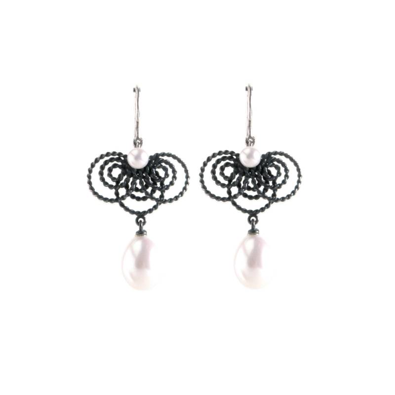 Filigrane Große Hängeohrringe - Chandelier Ohrringe Hänger Statement Boho 925 Silber Geschwärzt Perlen Schmuck Für Frauen Filigrane Große Hängeohrringe - Chandelier Ohrringe Hänger Statement Boho 925 Silber Geschwärzt Perlen Schmuck Für Frauen von SchmuckNeunerBrack