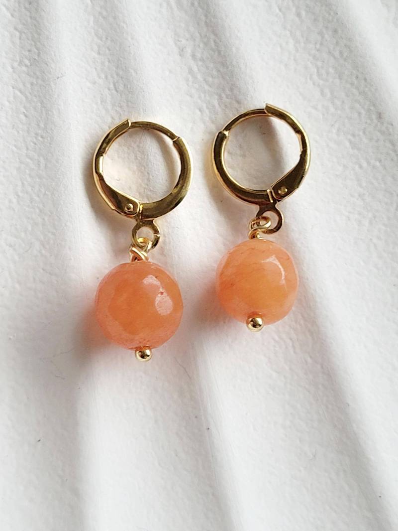 Chalcedon Facettierte Edelstein Ohrringe, Handgemachte Ohrringe 18K Vergoldet von SchmuckPerla