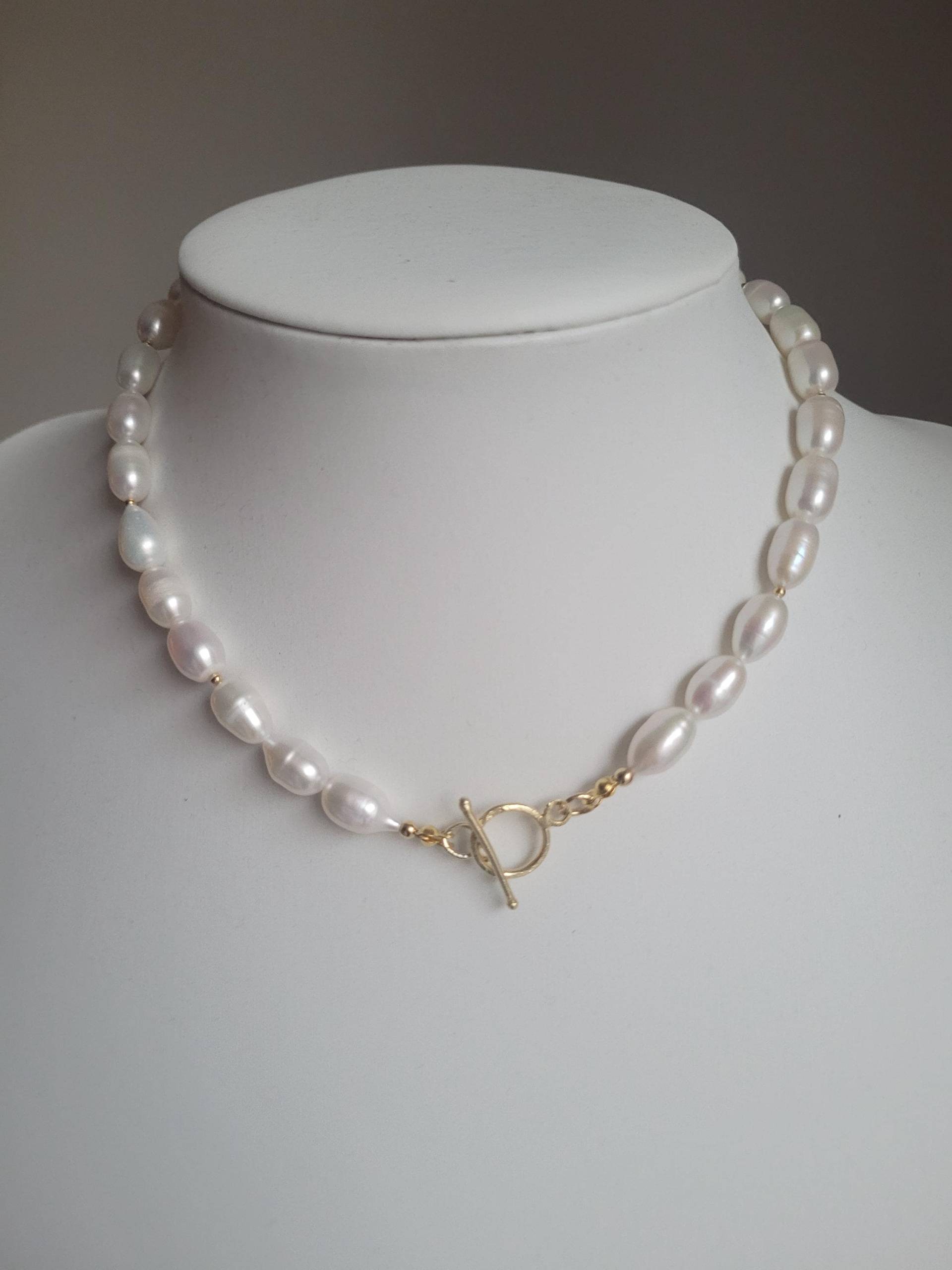 Handgemachte Süßwasserperlen Halskette, 926 Sterling Silber Damen Braut Geschenke von SchmuckPerla